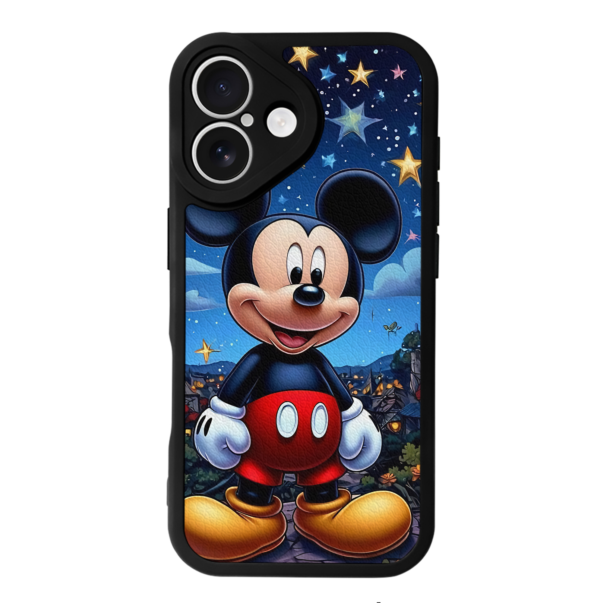 （画像用） ミッキーマウス Mickey Mouse 【iPhone 16シリーズ対応】シリコンスマホケース（レザー調） 材質：シリコン
